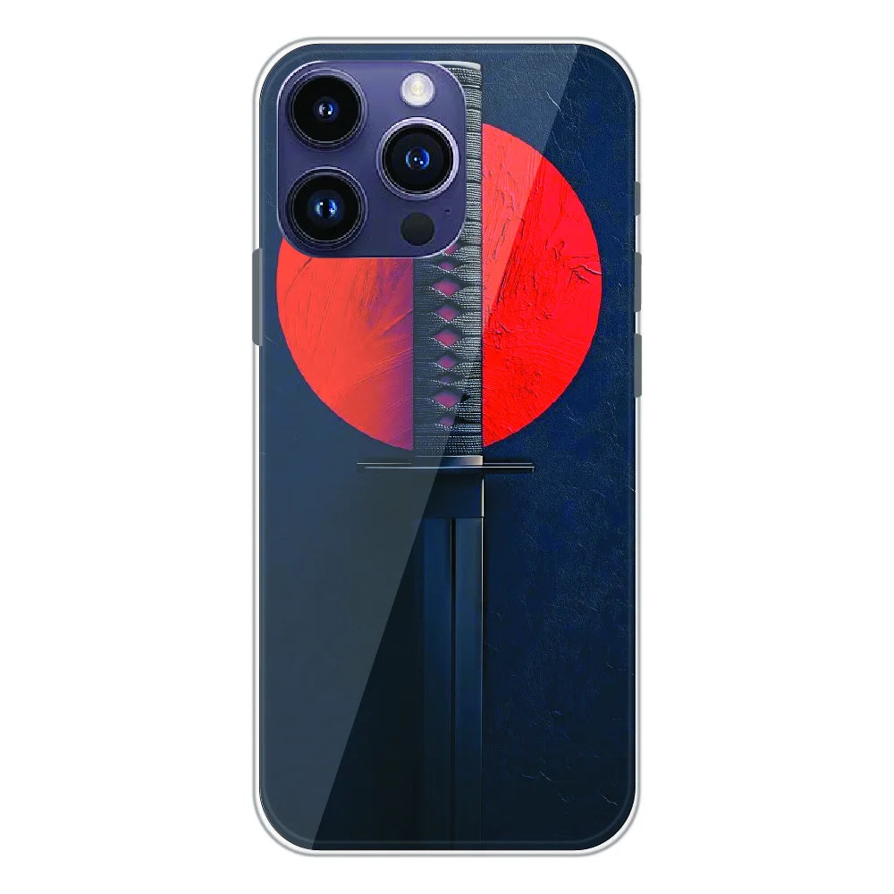 Katana Minimal Japanese Aesthetic - Printed Silicone Case For Apple iPhone 14 Pro