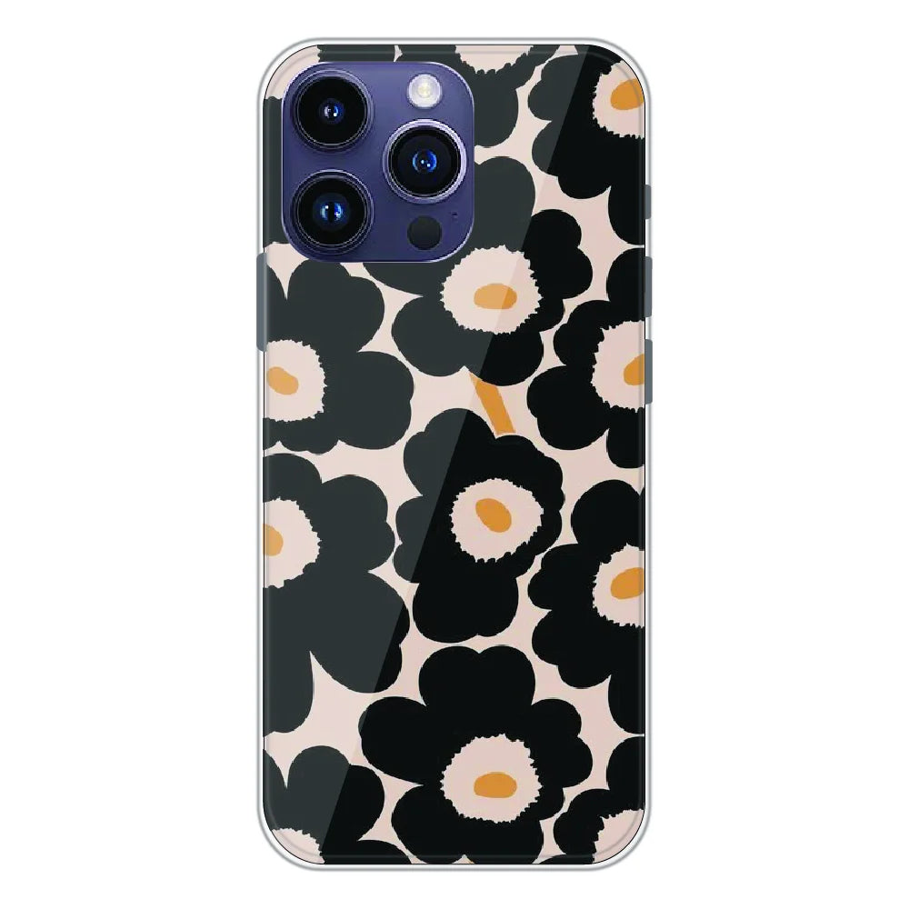 Bold Black Daisy Bloom - Printed Silicone Case For Apple iPhone 14 Pro
