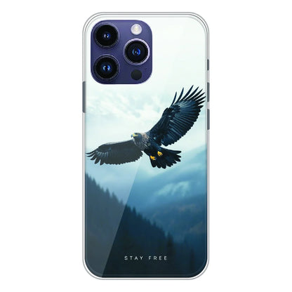 Stay Free Eagle Flight - Printed Silicone Case For Apple iPhone 14 Pro