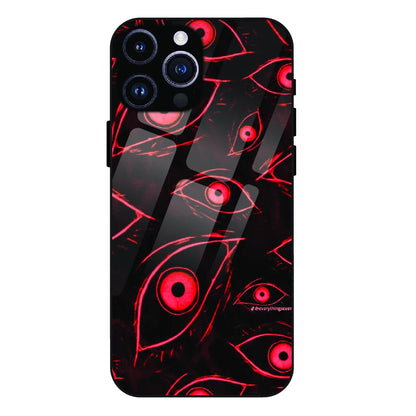 Crimson Eyes Chaos - Glass Case For Apple iPhone 14 Pro