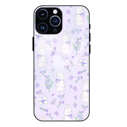 Lavender Bunny Gifts - Glass Case For Apple iPhone 14 Pro
