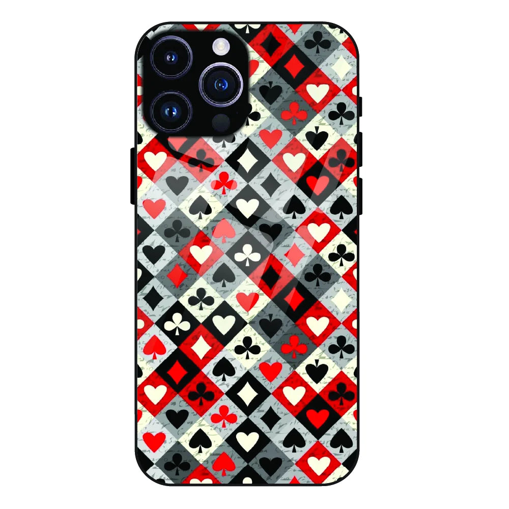 Classic Card Symbols - Glass Case For Apple iPhone 14 Pro