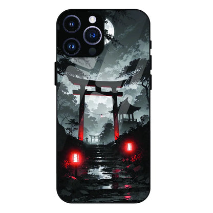 Midnight Torii Forest - Glass Case For Apple iPhone 14 Pro