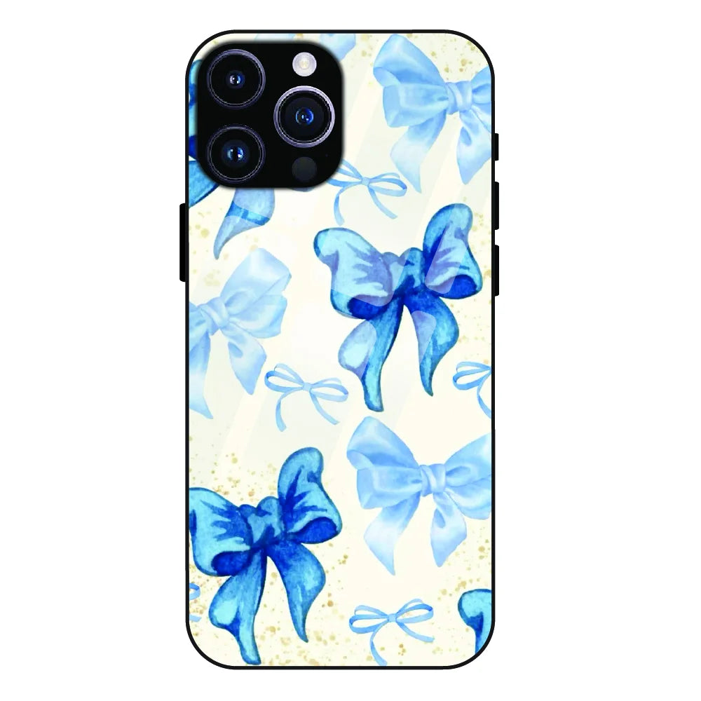 Soft Blue Bowcore - Glass Case For Apple iPhone 14 Pro