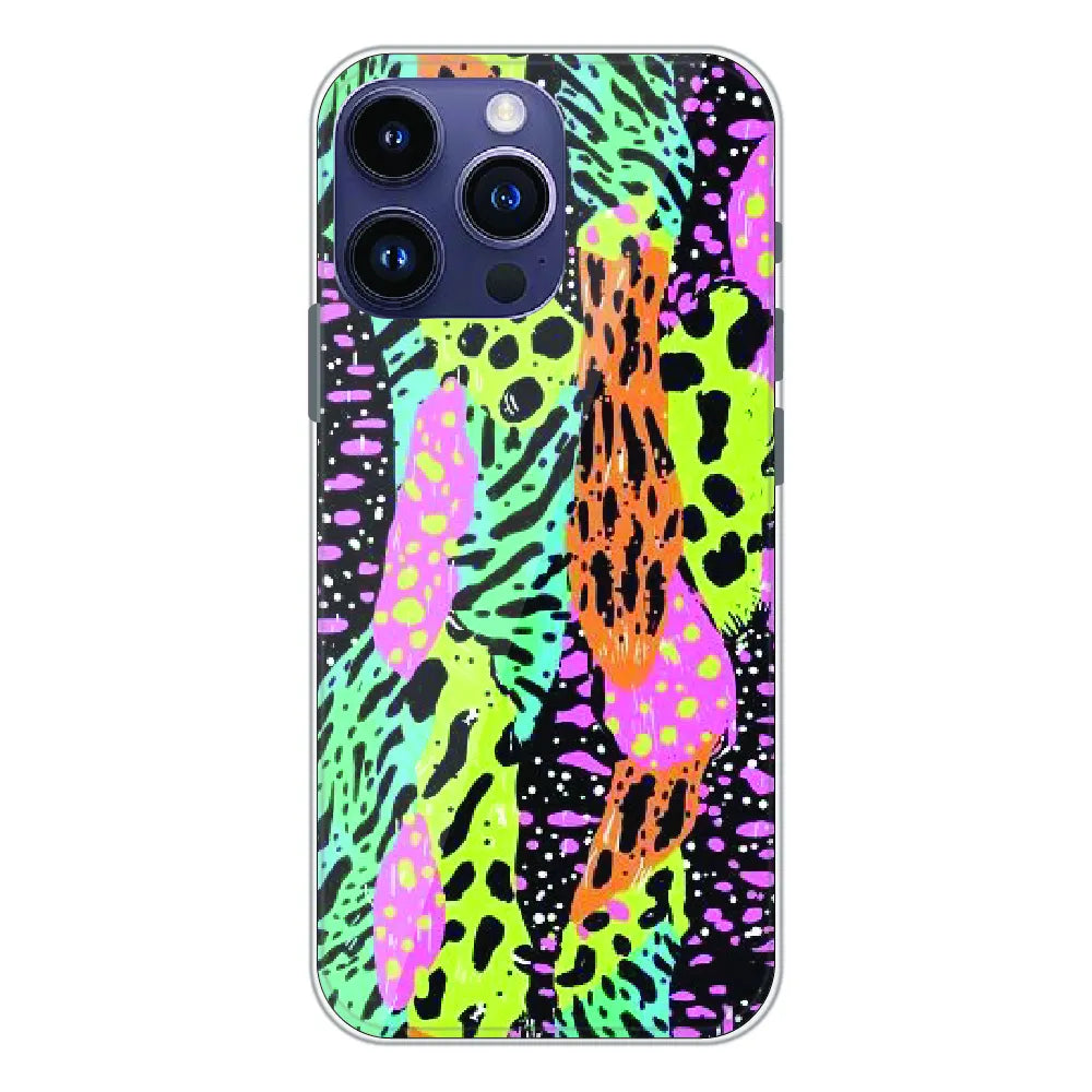 Colorful Artistic Paint Splash - Printed Silicone Case For Apple iPhone 14 Pro