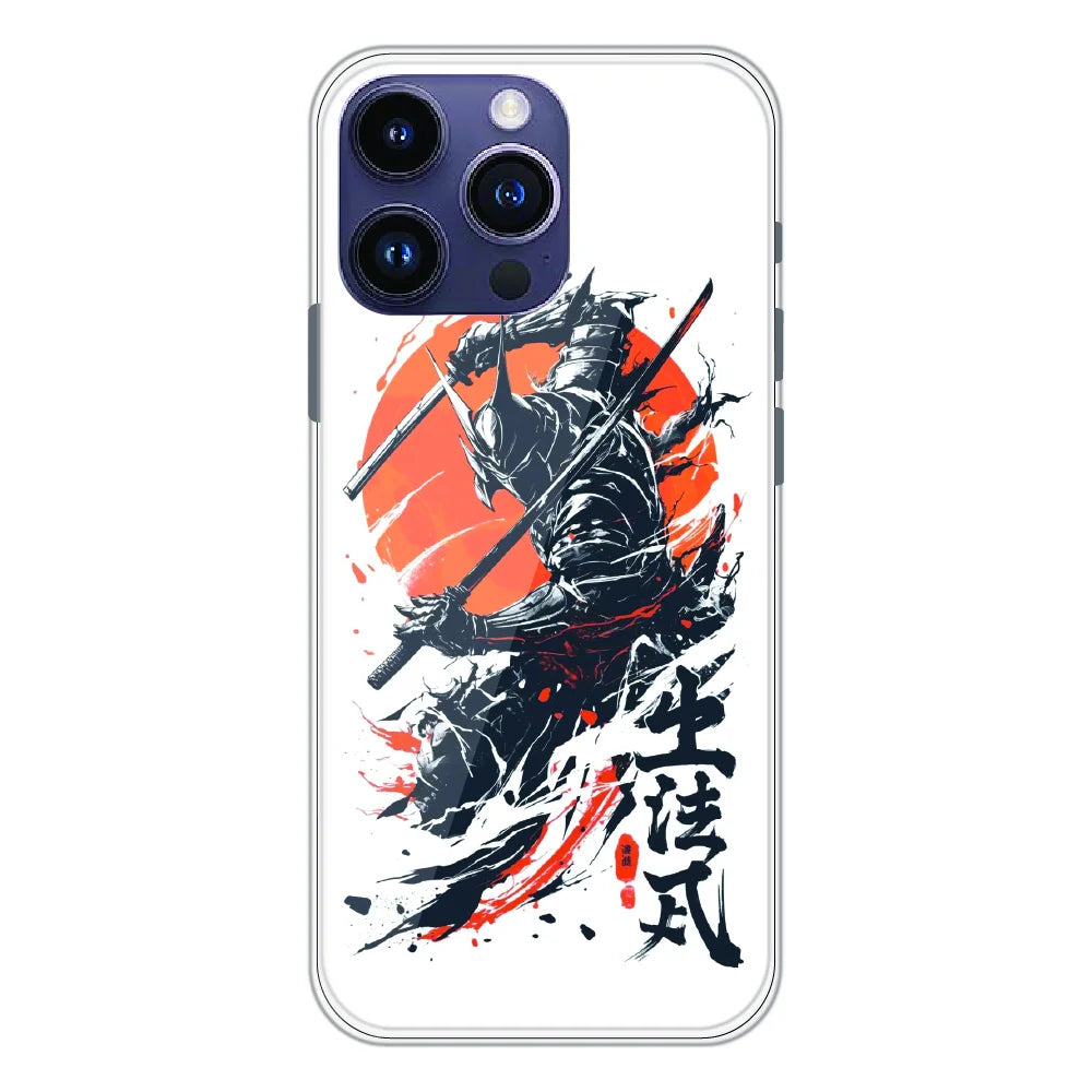 Samurai Warrior Japanese Art - Printed Silicone Case For Apple iPhone 14 Pro