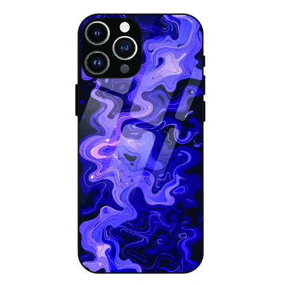 Purple Wave Abstract - Glass Case For Apple iPhone 14 Pro Max