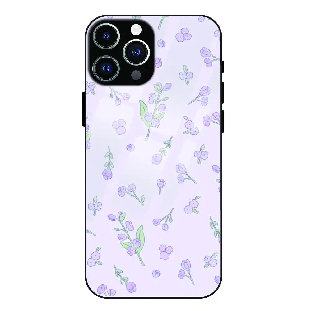 Lavender Floral Ditsy - Glass Case For Apple iPhone 14 Pro Max