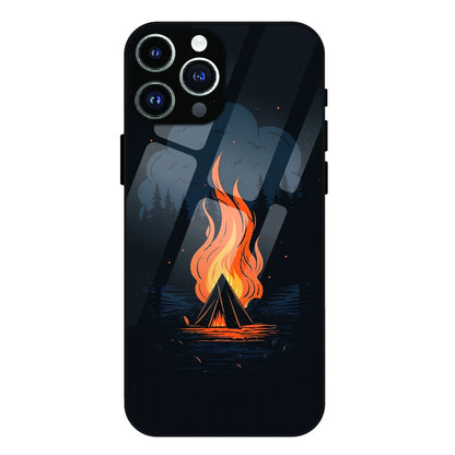 Midnight Campfire Adventure - Glass Case For Apple iPhone 14 Pro Max