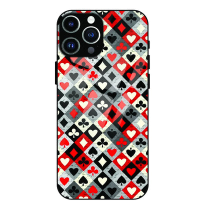 Classic Card Symbols - Glass Case For Apple iPhone 14 Pro Max