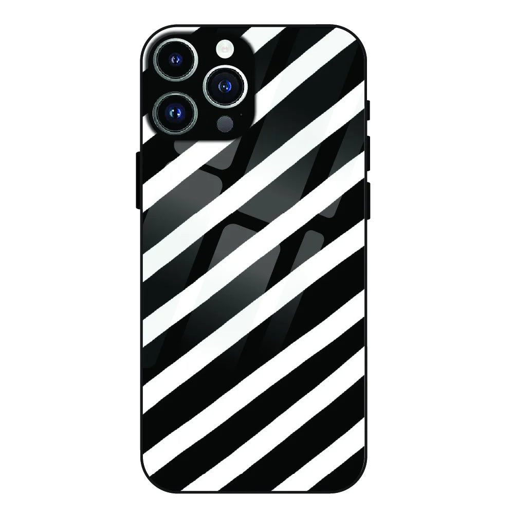 Monochrome Flame Art - Glass Case For Apple iPhone 14 Pro Max