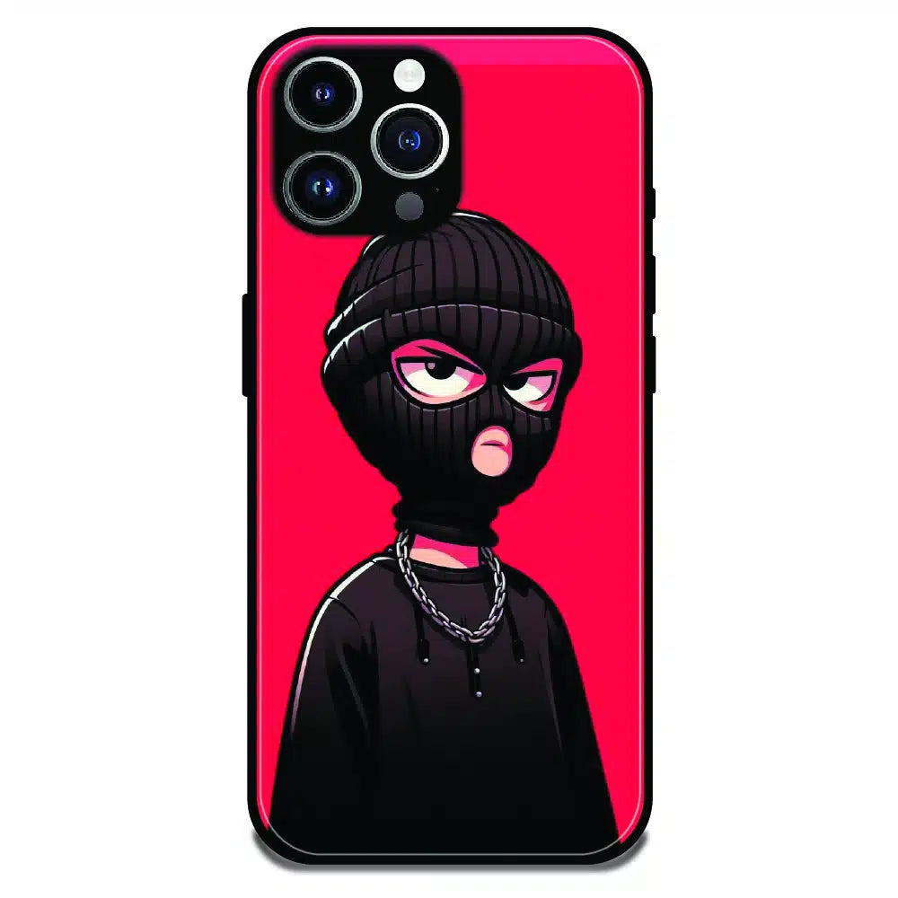 Masked Rebel Street Art - Glossy Metal Silicone Case For Apple iPhone 14 Pro Max