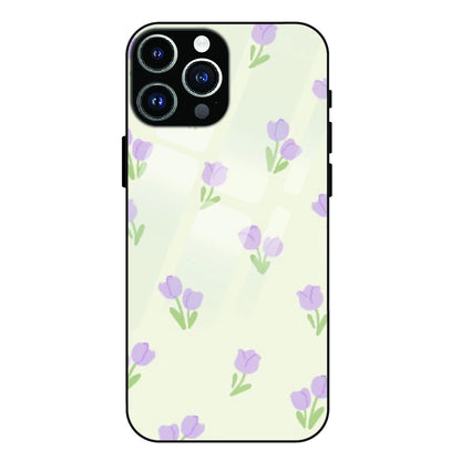 Minimal Tulip Pattern - Glass Case For Apple iPhone 14 Pro Max