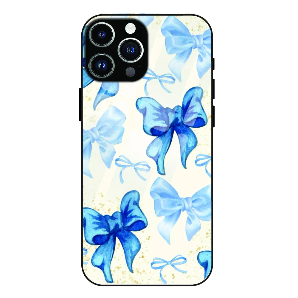 Soft Blue Bowcore - Glass Case For Apple iPhone 14 Pro Max