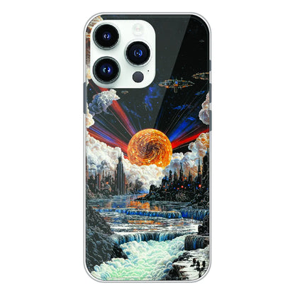 Cosmic Fantasy Sun Landscape - Printed Silicone Case For Apple iPhone 14 Pro Max