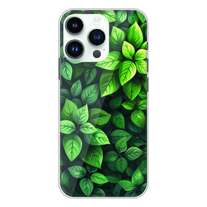 Lush Green Leaf Pattern - Printed Silicone Case For Apple iPhone 14 Pro Max