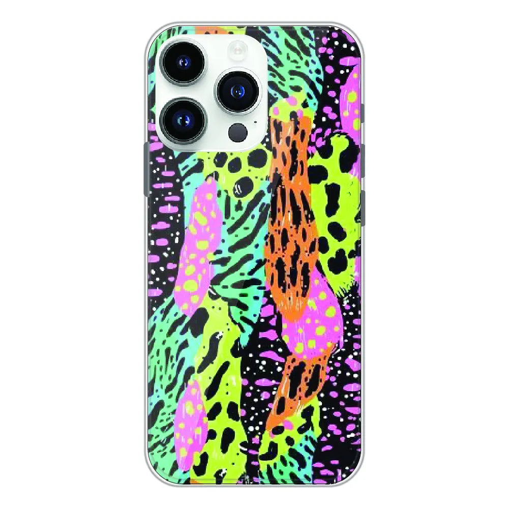 Colorful Artistic Paint Splash - Printed Silicone Case For Apple iPhone 14 Pro Max
