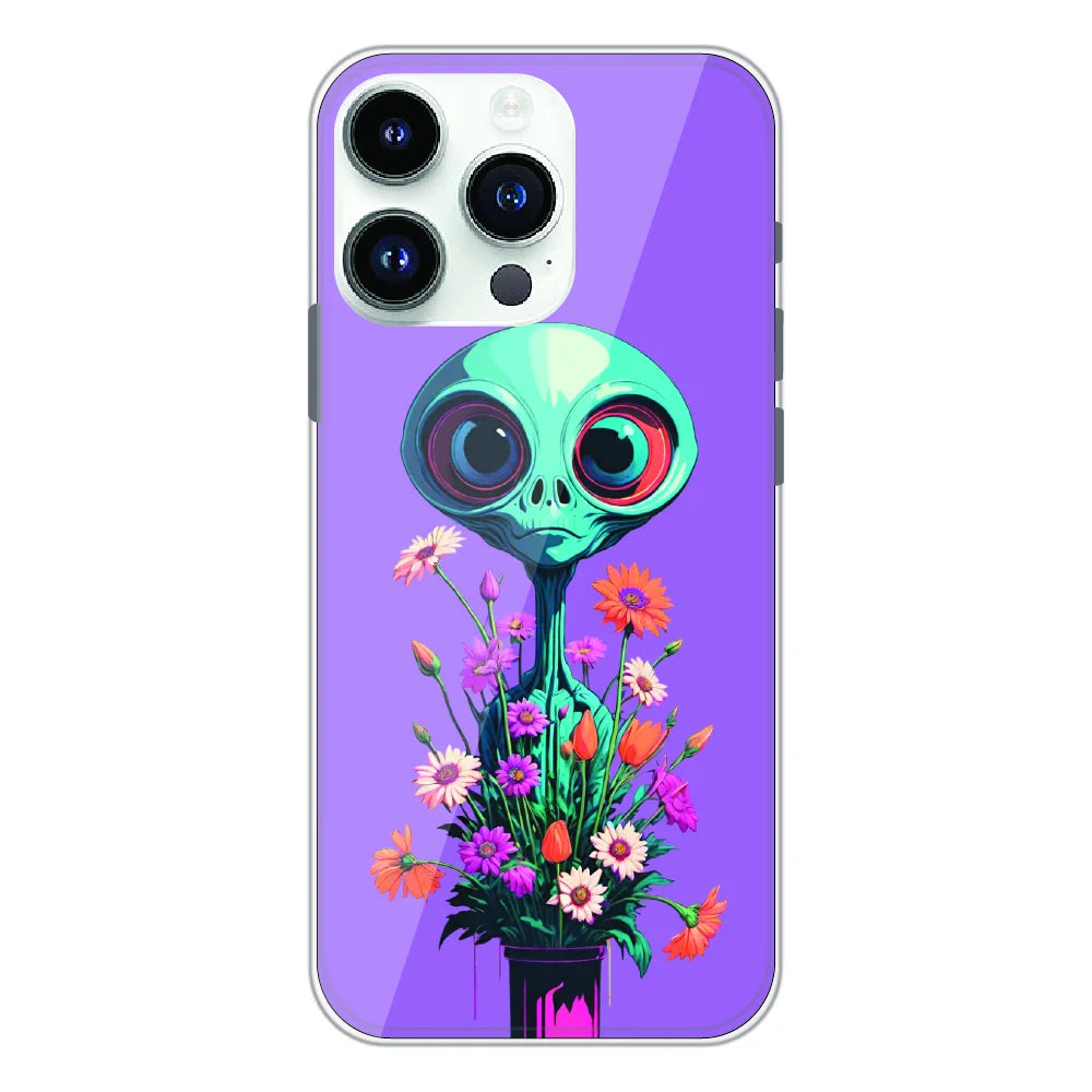 Floral Alien Fantasy - Printed Silicone Case For Apple iPhone 14 Pro Max