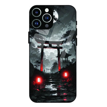 Midnight Torii Forest - Glass Case For Apple iPhone 14 Pro Max