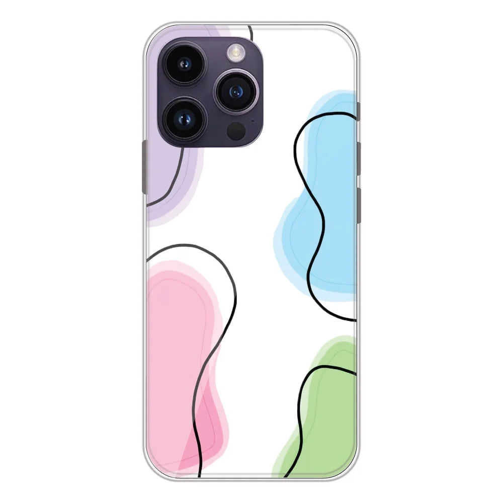 Rainbow Cow Print - Clear Printed Silicone Case For Apple iPhone Models- Apple iPhone 14 pro max