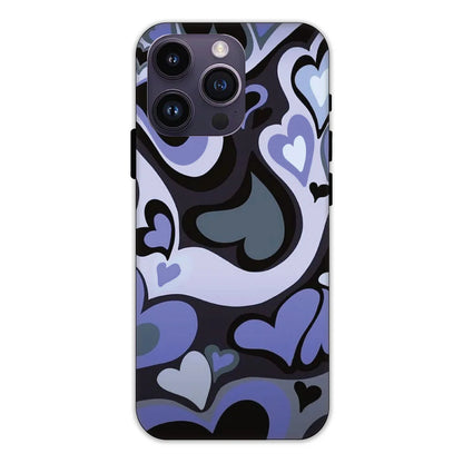 Purple Mini Hearts Hard Case Apple iPhone 14 Pro Max Models