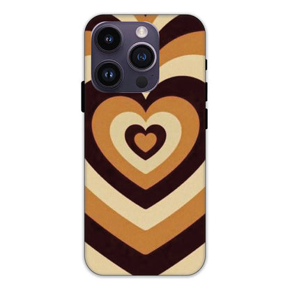 Brown Hearts Hard Case Apple IPhone 14 Pro Max Models