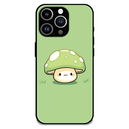 Cute Mushroom Character - Glossy Metal Silicone Case For Apple iPhone 14 Pro Max