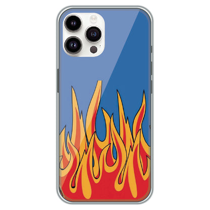 Blue Sky Flames - Printed Silicone Case for Apple iPhone 14 Pro Max