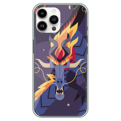 Geometric Fire Dragon - Printed Silicone Case for Apple iPhone 14 Pro Max