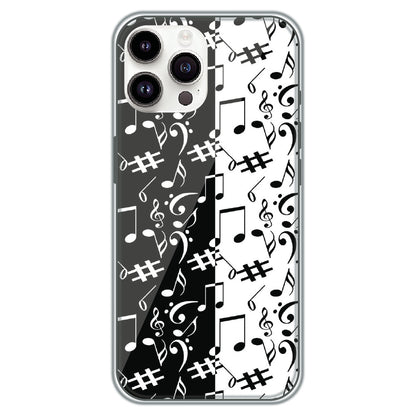 Music Notes - Printed Silicone Case for Apple iPhone 14 Pro Max