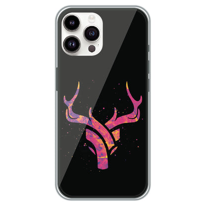 Neon Deer Antlers - Printed Silicone Case for Apple iPhone 14 Pro Max