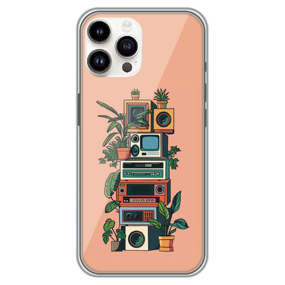 Retro Tech Garden - Printed Silicone Case for Apple iPhone 14 Pro Max