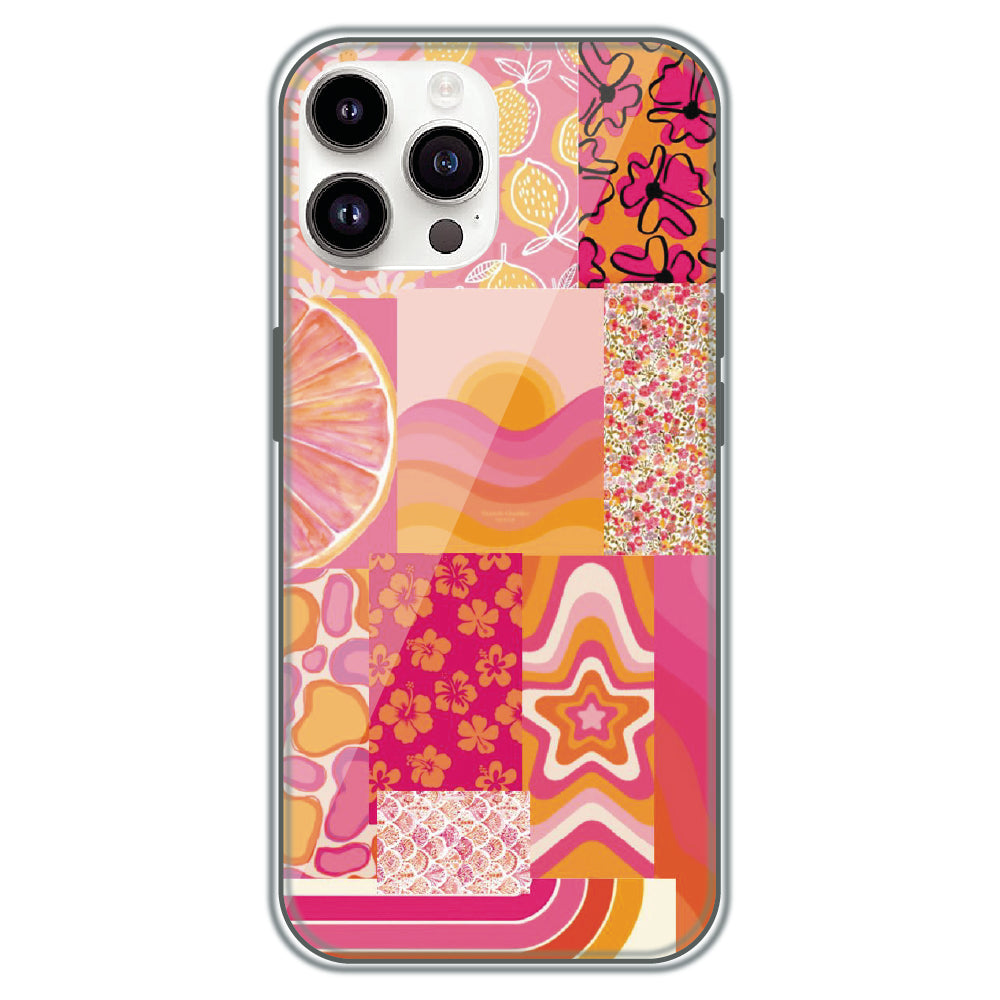 Tropical Pink Collage - Printed Silicone Case for Apple iPhone 14 Pro Max