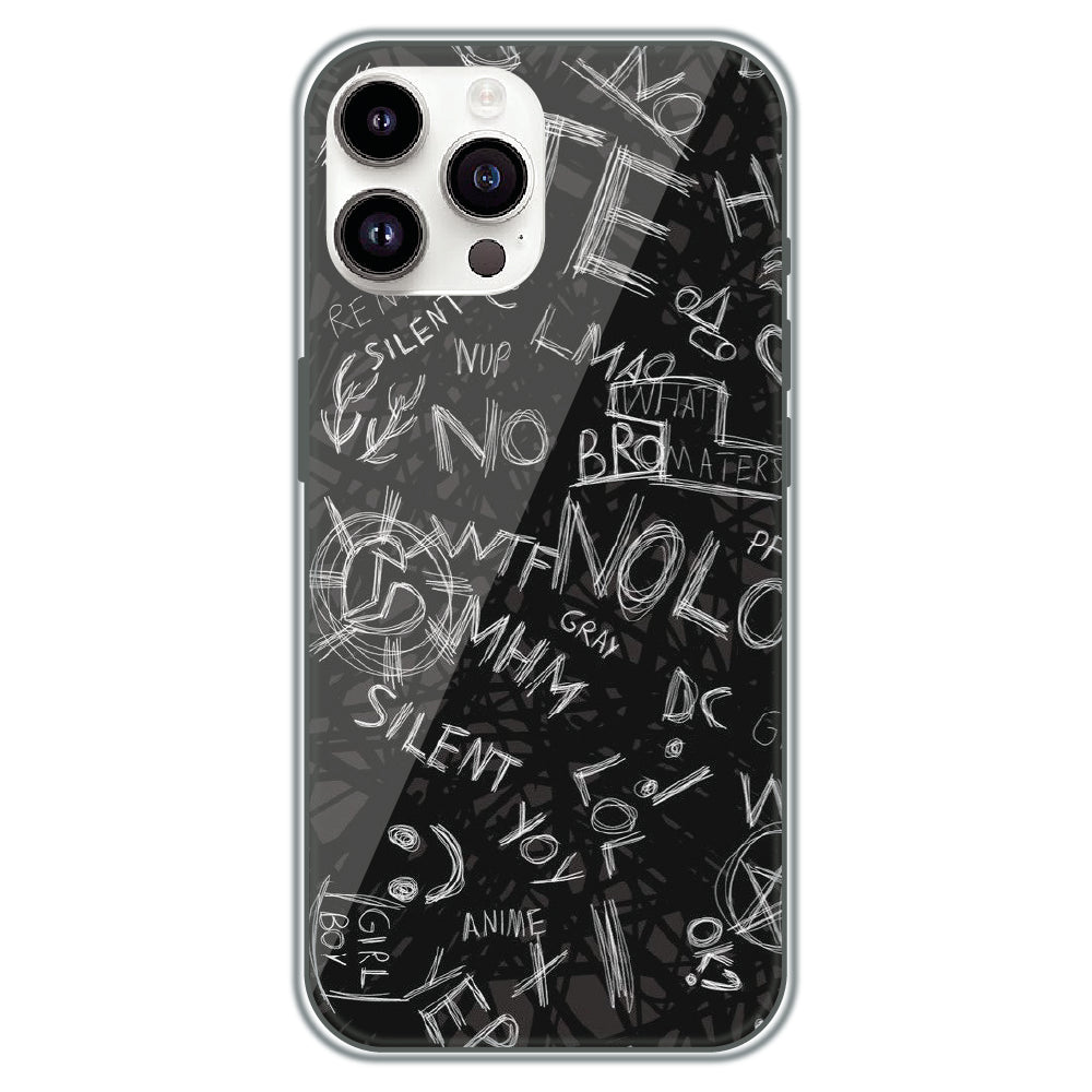 Urban Scribble Notes - Printed Silicone Case for Apple iPhone 14 Pro Max