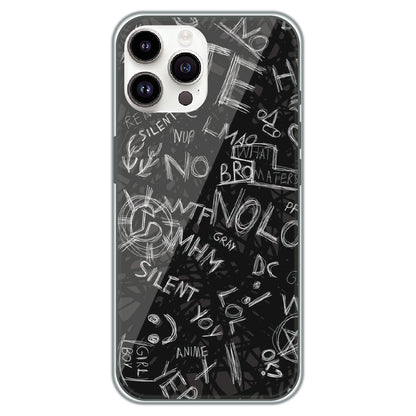 Urban Scribble Notes - Printed Silicone Case for Apple iPhone 14 Pro Max