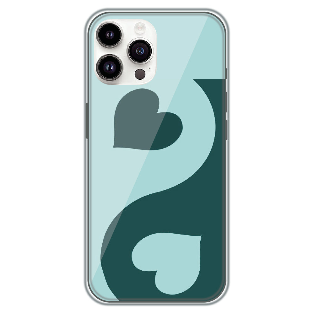 Yin Yang Hearts - Printed Silicone Case for Apple iPhone 14 Pro Max