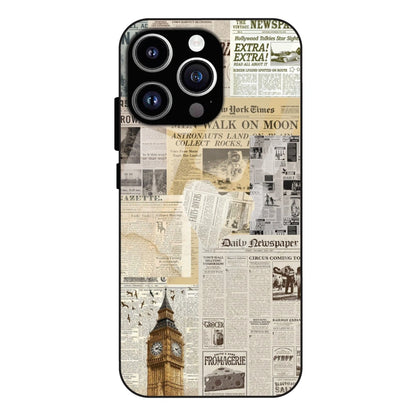 Vintage Newspaper Collage - Glass Case For Apple iPhone 14 Pro Max