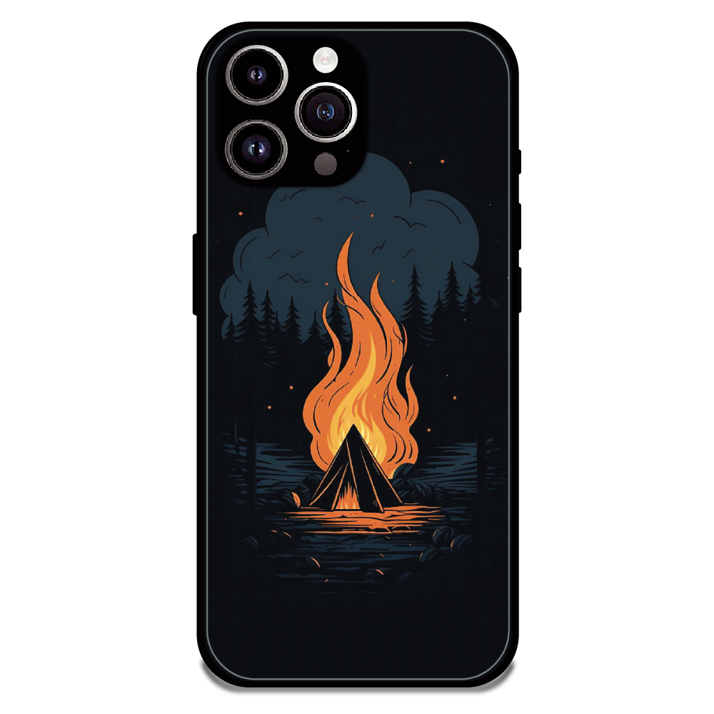 Midnight Campfire Adventure - Glossy Metal Silicone Case For Apple iPhone 14 Pro Max