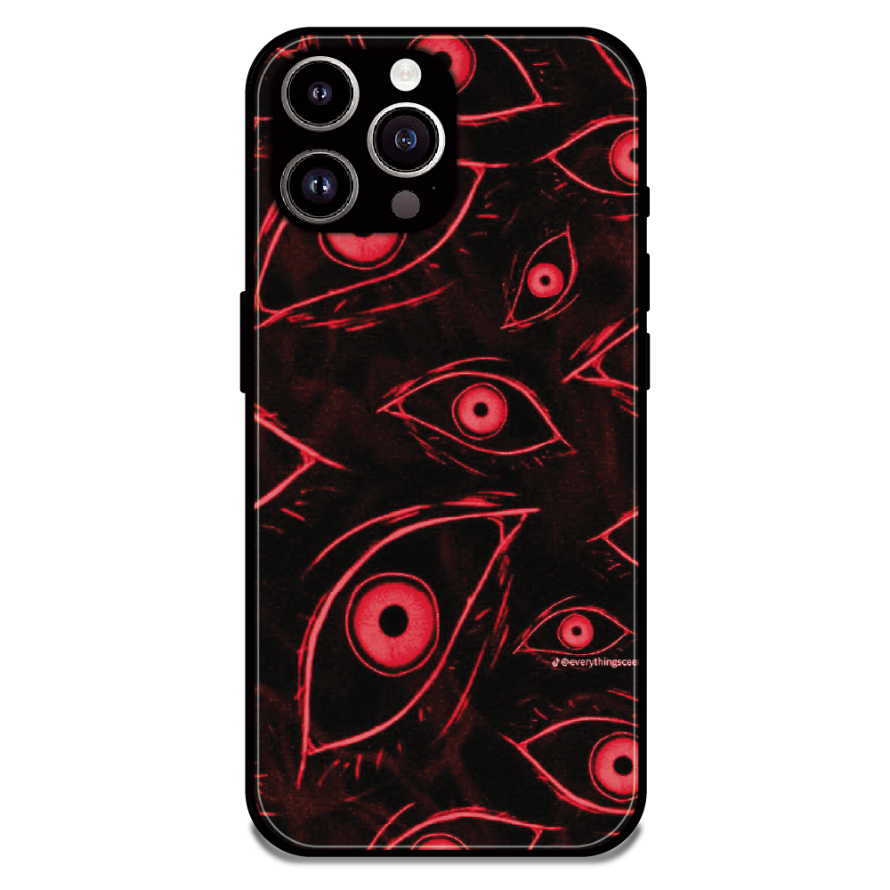 Crimson Eyes Chaos - Glossy Metal Silicone Case For Apple iPhone 14 Pro Max