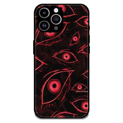 Crimson Eyes Chaos - Glossy Metal Silicone Case For Apple iPhone 14 Pro Max
