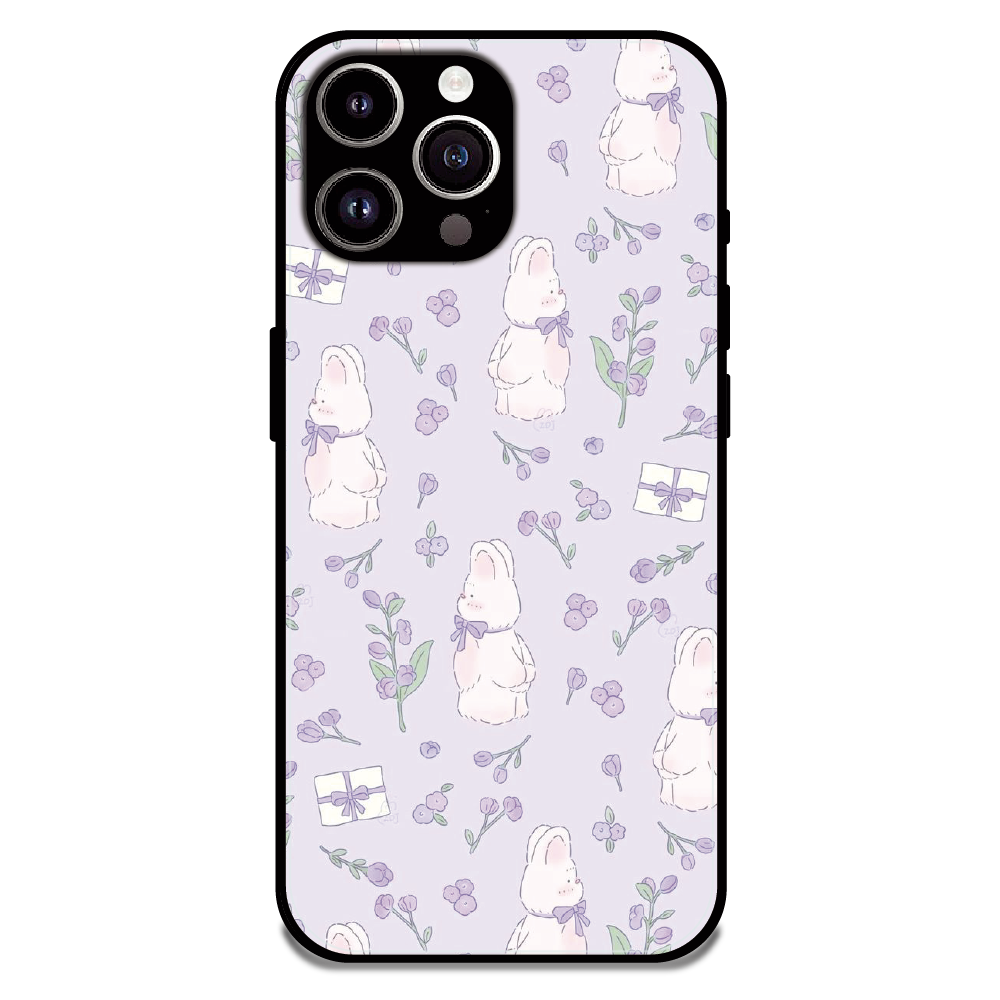 Lavender Bunny Gifts - Glossy Metal Silicone Case For Apple iPhone 14 Pro Max