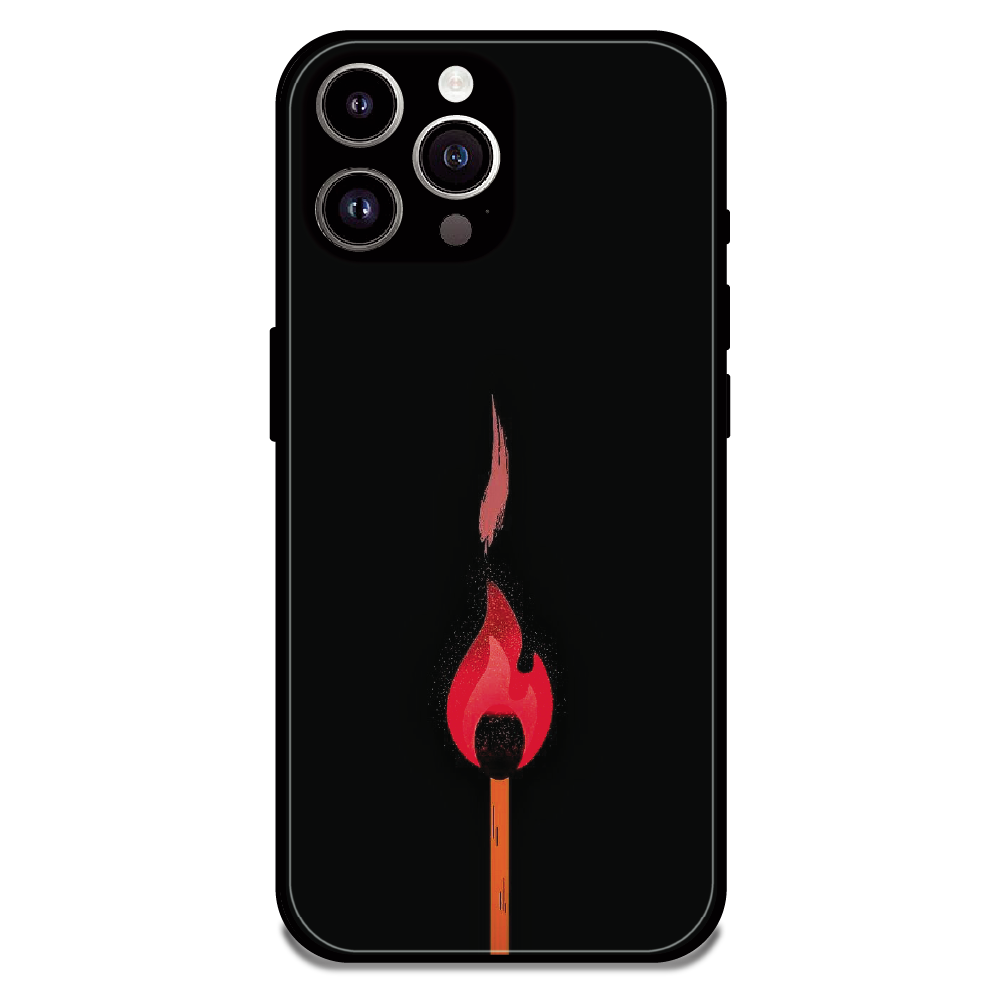 Burning Match - Glossy Metal Silicone Case For Apple iPhone 14 Pro Max