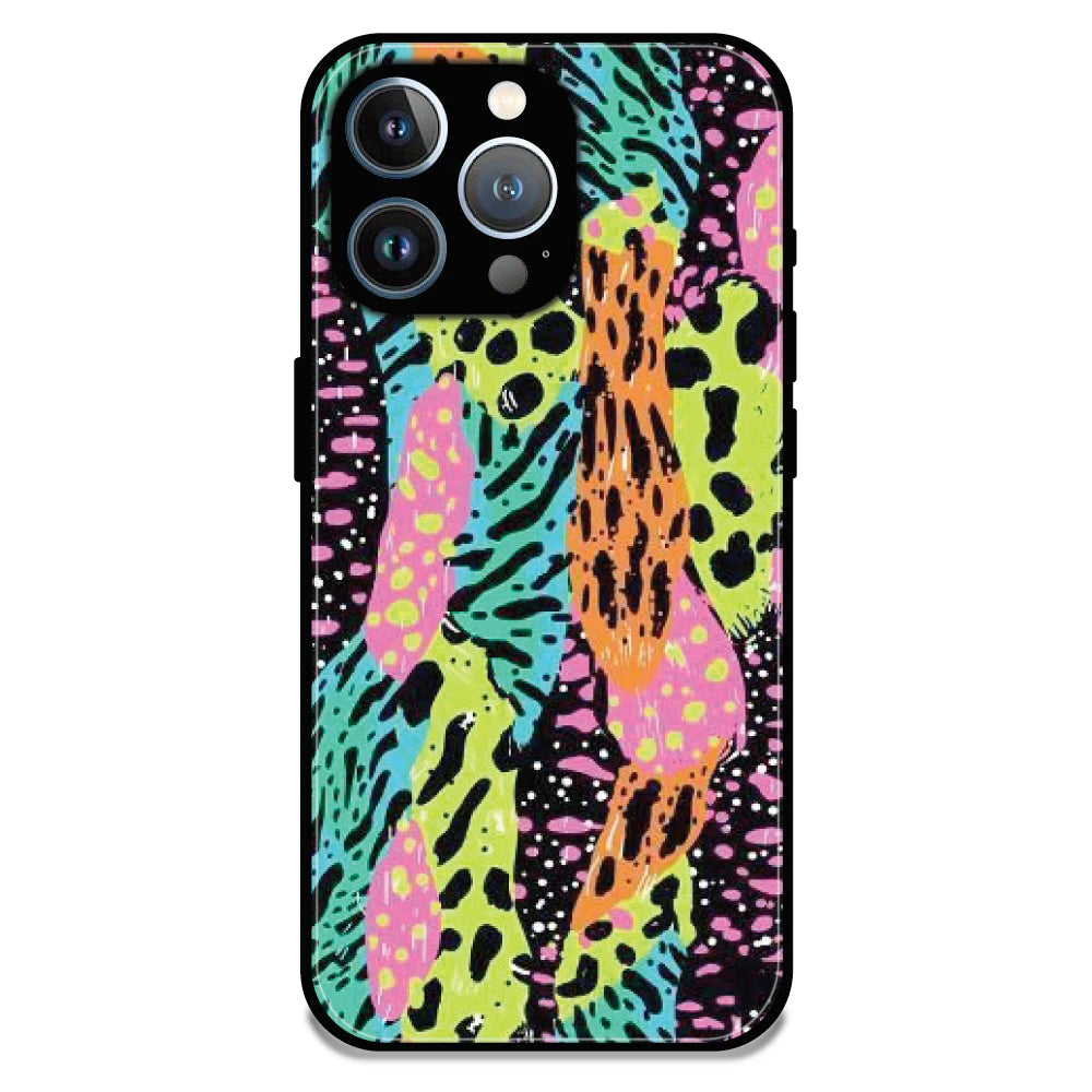 Colorful Artistic Paint Splash - Glossy Metal Silicone Case For Apple iPhone 14 Pro Max