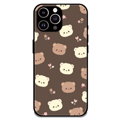 Cozy Bear Pattern - Glossy Metal Silicone Case For Apple iPhone 14 Pro Max