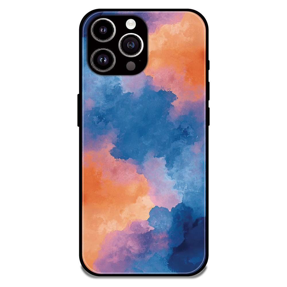 Abstract Pastel Cloud Geometry - Glossy Metal Silicone Case For Apple iPhone 14 Pro Max