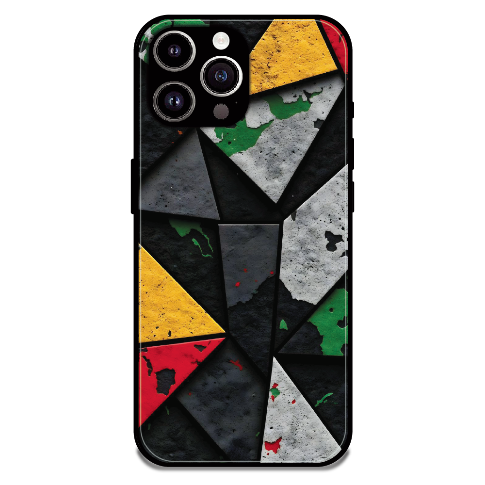 Urban Geometric Color - Glossy Metal Silicone Case For Apple iPhone 14 Pro Max