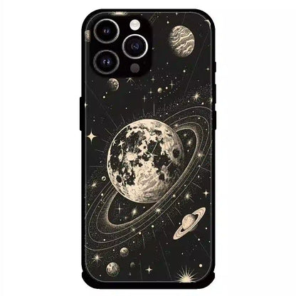 Celestial Planet Orbit - Glossy Metal Silicone Case For Apple iPhone 14 Pro Max