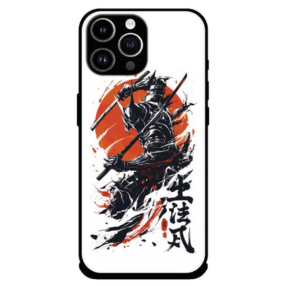 Samurai Warrior Japanese Art - Glossy Metal Silicone Case For Apple iPhone 14 Pro Max
