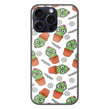 Cute Cactus Happy - Printed Silicone Case For Apple iPhone 14 Pro Max