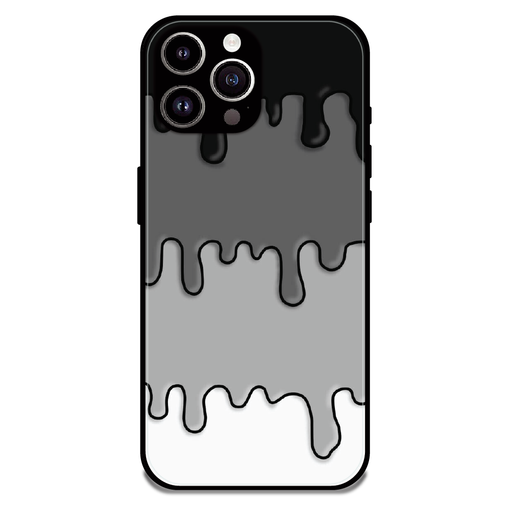 Smoky Drip Abstract - Glossy Metal Silicone Case For Apple iPhone 14 Pro Max
